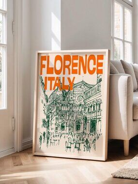 Retro Florence Travel Poster: Italy Wall Art
